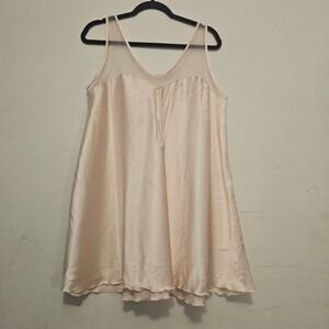 Vtg SCAASI Short Nightie Size MEDIUM‎ M Shiny Semi Sheer Pink